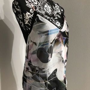 Bar III Women's Lace Trim Layered Black Camisole Size XS S Retail $59 NEW